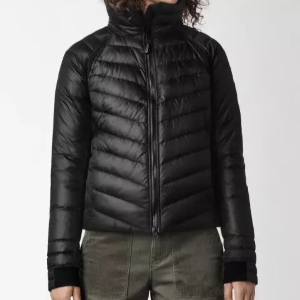 Authentic Hybridge Base Canada Goose Black Quilted Jacket for Women